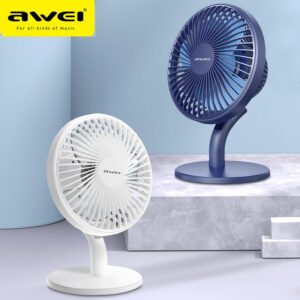 Awei F21 Desk Fan 2000mah Battery Four Adjustable Shifts Strong Wind Circulation Fan