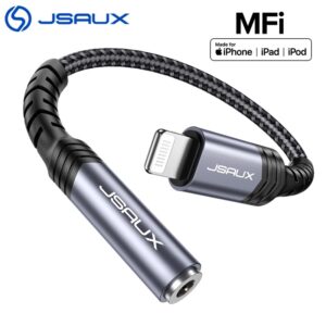 JSAUX [Apple MFi Certified] Lightning to 3.5mm Headphone Converter