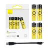 7 Baseus 4Pcs AA 2880mWh 1.5V High Capacity Li-ion Rechargeable Battery