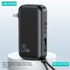 USAMS US-CD172 PB63 22.5W 10000mAh 3in1 Quick Charge Wall Charger Power Bank With Cables