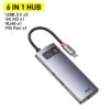 7 BASEUS Metal Gleam Series 6-in-1 Multifunctional Type-C HUB Docking Station