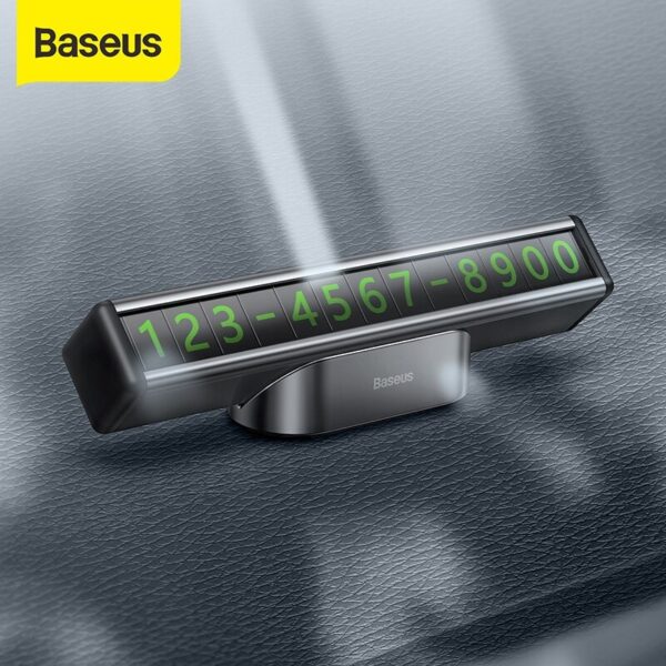 BASEUS Square Bar Temporary Parking Number Plate Phone Number Holder with Base