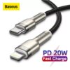 BASEUS Cafule Series Metal Data Transmission Cable Type-C to iP Lightning PD 20W Charging Cord 1m