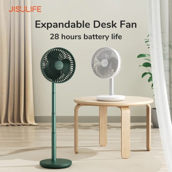 JISULIFE FA13P 8000mAh 5 Speeds Upgraded Auto-Oscillation Extendable Desk Fan