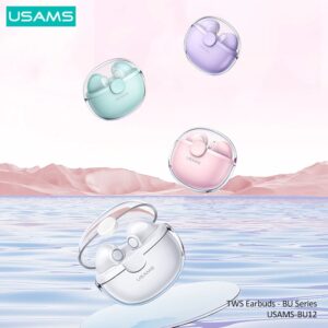 Usams Usams-Bu12 Tws Wireless Earphone Bluetooth 5.1 Touch Semi in-Ear Music Calling Headset