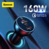 BASEUS Qualcomm QC 5.0 Technology Multi-Port Fast Charge Car Charger Type-C+Type-C+USB 160W Power Adapter