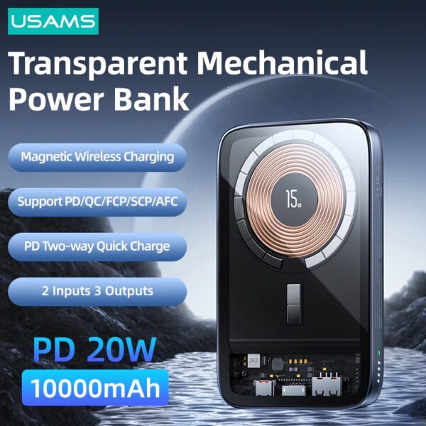 Usams US-CD184 PB67 10000mah Magnetic Wireless Power Bank