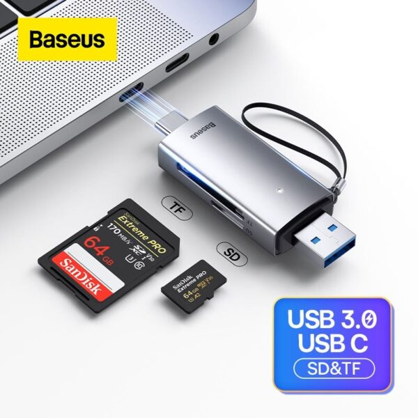 BASEUS Lite Series USB-A + Type-C to SD TF Card Reader
