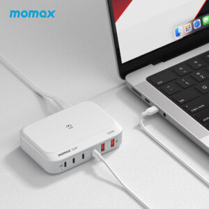 Momax UM28 Q.Plug Box 100W 6 Port (4 PD3.0 + 2 QC3.0) Gan With 15W Wireless Charging
