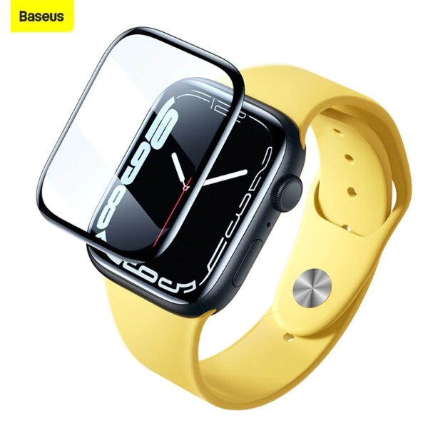 Baseus 2pc Full Coverage Curved Screen Crystal Tempered Glass Film for Apple Watch 45mm