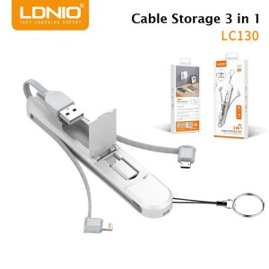 Ldnio LC130 3in1 USB Cable Storage Box with Type-C Connector