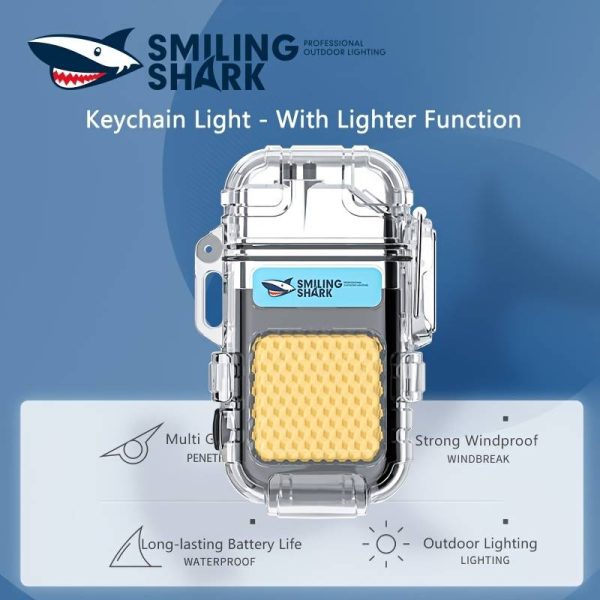 Smiling Shark Rechargeable Mini Pocket LED Flashlight With Lighter