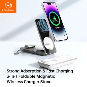 MCDODO CH-115 3in1 Folding Magnetic Wireless Charger Stand