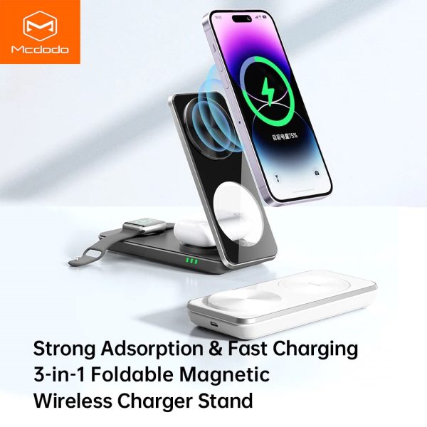 MCDODO CH-115 3in1 Folding Magnetic Wireless Charger Stand