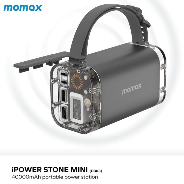 MOMAX iPower Stone Mini Clear Outdoor 40000mAh Power Station 100W Power Bank