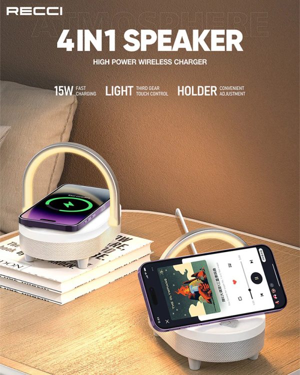 Recci RLS-L16 4in1 Speaker High Power Wireless Charger