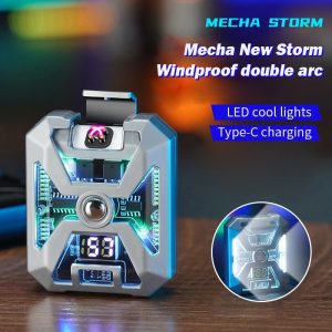 Mecha Fingertip Gyro Windproof Dual Arc Lighter
