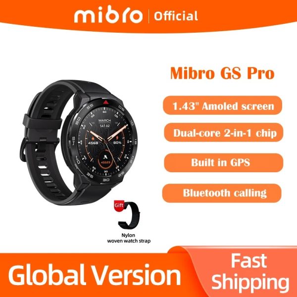 Mibro GS Pro 1.43 Inch Amoled Screen Calling Smartwatch with GPS 5ATM Waterproof
