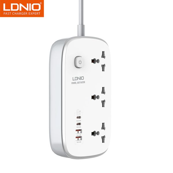 Ldnio SC3416 3250W 3 AC Outlets 4 USB Power Strip With Switch Control