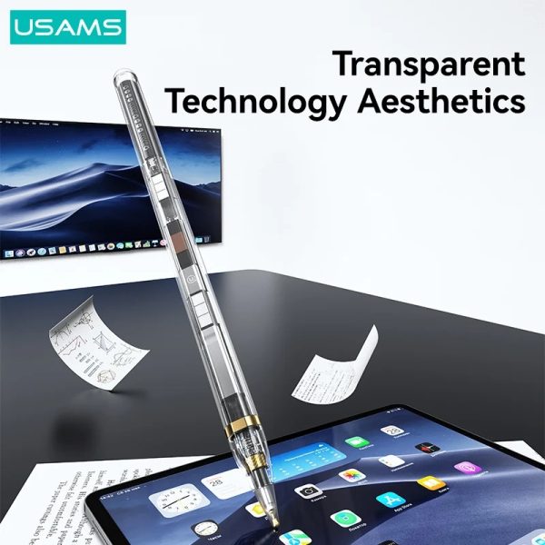 Usams Transparent Magnetic Charging Tilt-sensitive Active Touch Capacitive Stylus Pen