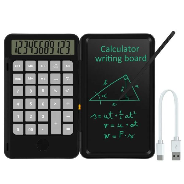 Calculator with Notepad LCD Rechargeable Writing Tablet