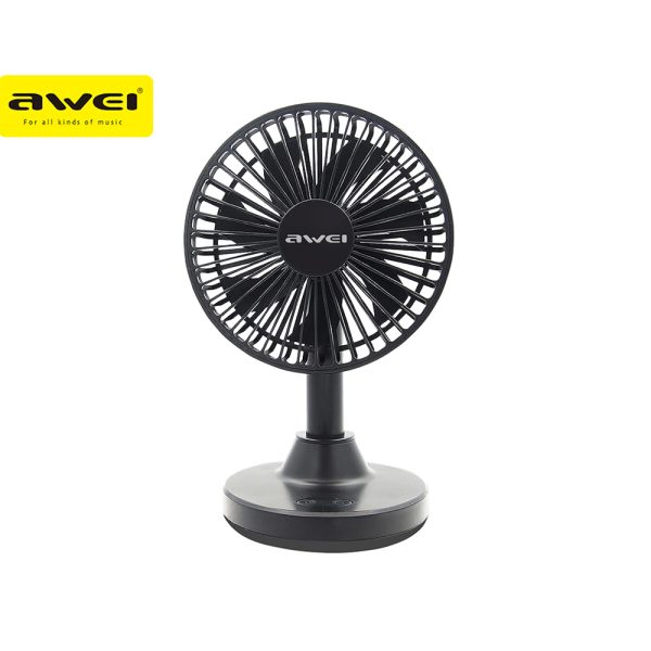 Awei F29 4W Mini Portable Rechargeable Desktop Fan with 3 Speed Strong Wind Tuning