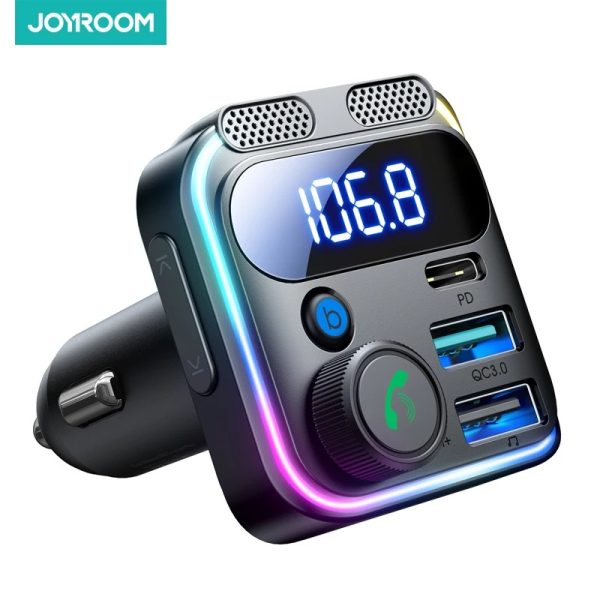 Joyroom JR-CCB01 48W Dual-Mic Car Wireless FM Transmitter