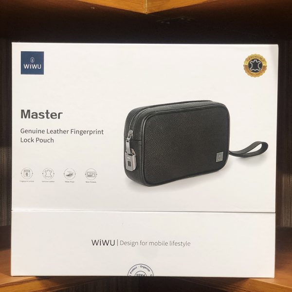 WiWU Master Genuine Leather Fingerprint Lock Pouch