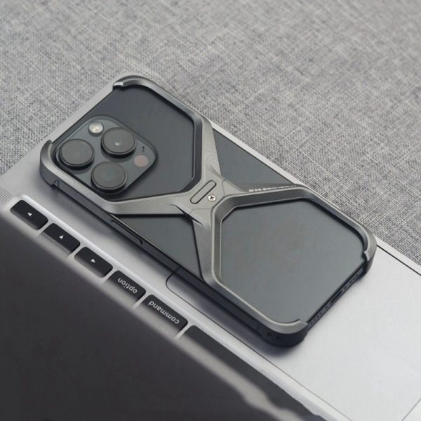 X Shaped Invisible Metal Phone Case for iPhone