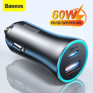 Baseus Golden Contactor Max 60W Dual Fast Charger Car Charger