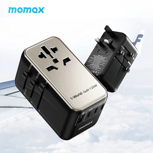 Momax 1-World 120W Gan 4 Ports AC Travel Adapter