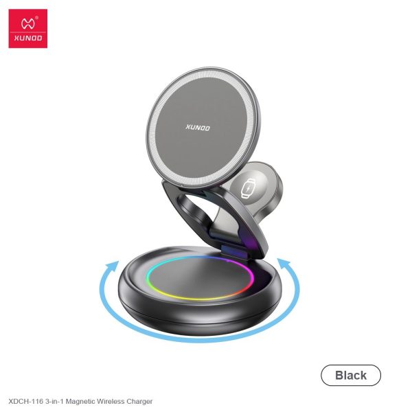 Xundd XDCH-116 Foldable & Rotatable 3in1 Wireless Charger