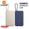 Xiaomi 20000mAh 33W Power Bank with Integrated Cable