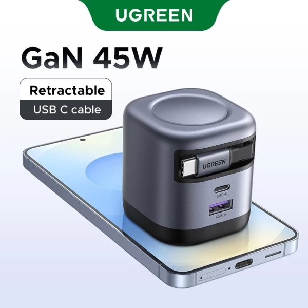 UGREEN Nexode 45W GaN Fast Charger with Retractable Cable