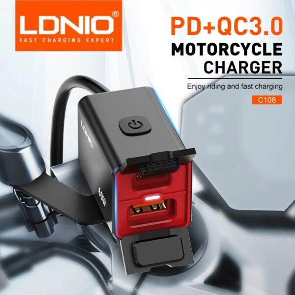 Ldnio C108 60W Motorcycle Fast Charger
