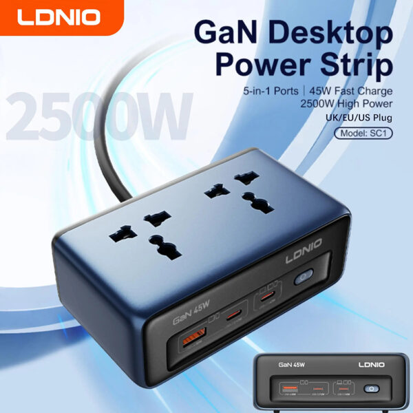 LDNIO SC1 5-In-1 Ports GaN Desktop Power Strip