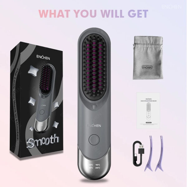 Enchen H100 Cordless Portable Hair Straightener Brush
