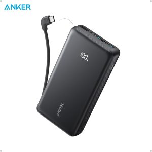 Anker Zolo Powerbank 20000mAh 22.5W Fast Charging Power Bank with Built-in USB-C Cable