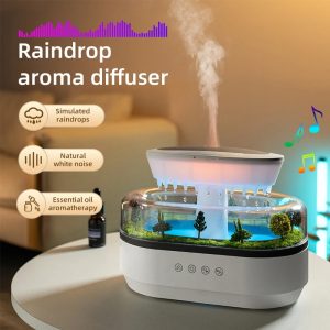 Raindrop Air Humidifier Aroma Diffuser with Colorful Light