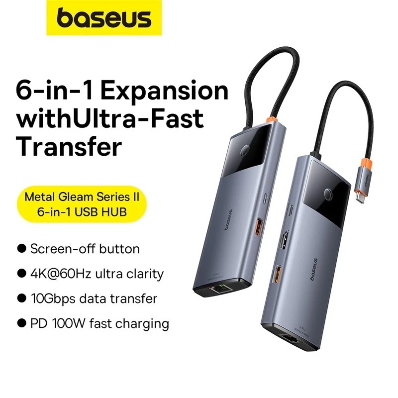 Baseus Metal Gleam Series II 6-in-1 USB Hub